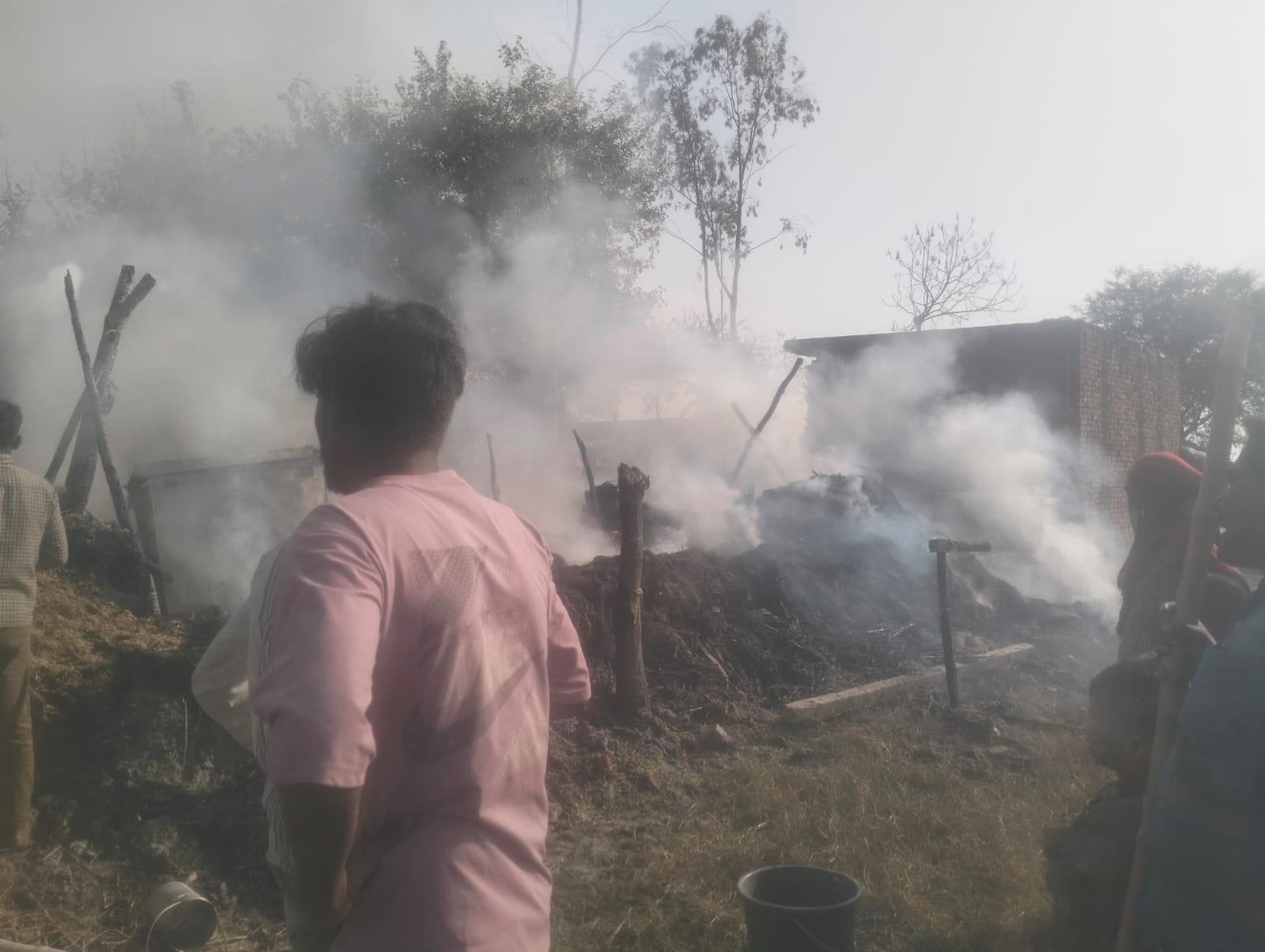 आग से आधा दर्जन झोपड़ियां जलकर राख, लाखों का नुकसान