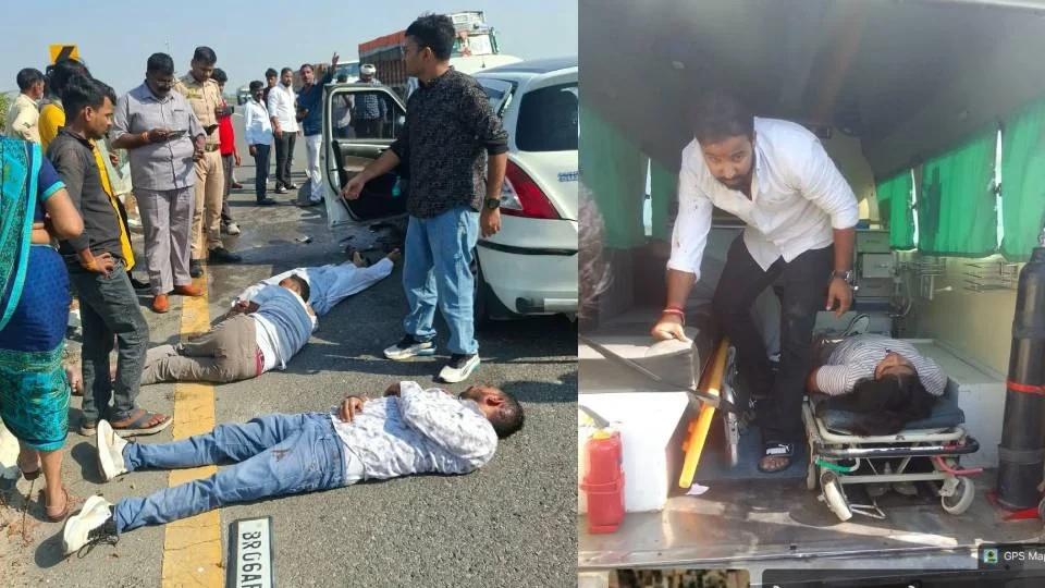 पूर्वांचल एक्सप्रेसवे पर दो कारों की आमने-सामने भिड़ंत, शादी की खरीदारी करने जा रहे 2 की मौत, 7 घायल