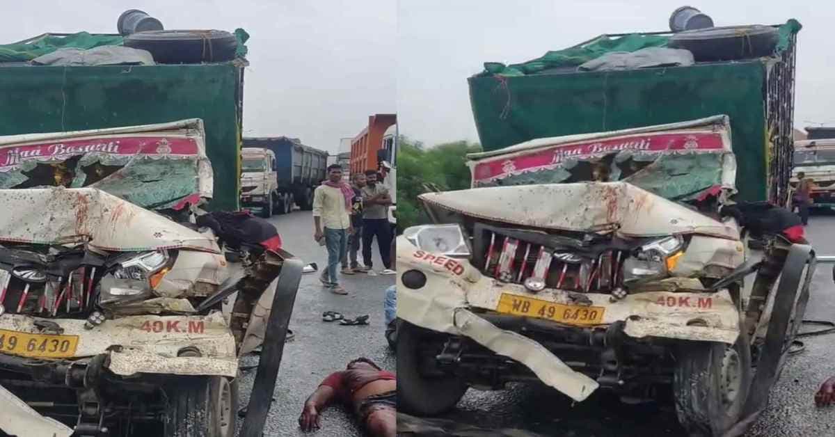 हाइवे पर सड़क हादसा, ट्रेलर और मुर्गों से भरी पिकअप के बीच जोरदार भिड़ंत, 2 लोग गंभीर घायल